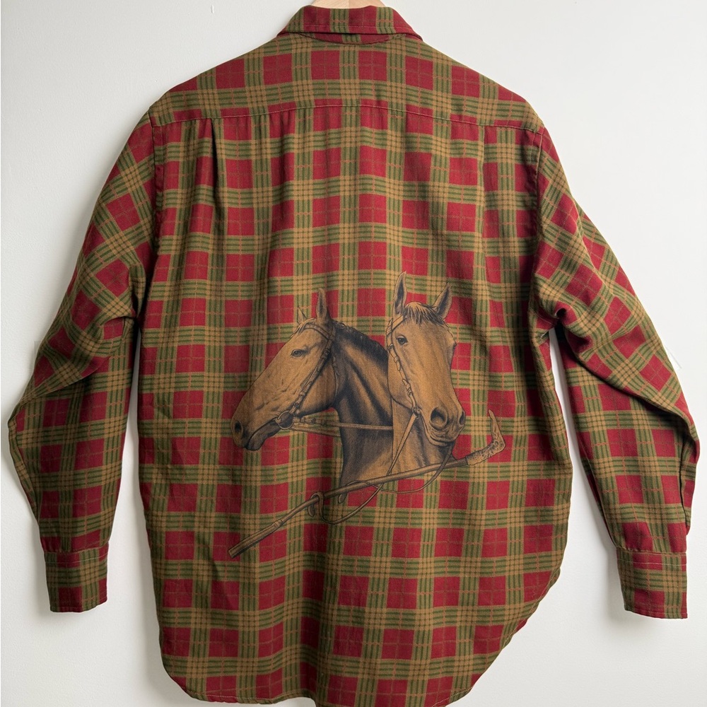 Ralph Lauren Red and Green Plaid Men's Shirt